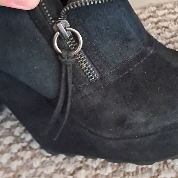 ASH Women's Rabbit Fur Suede Heeled/Platform Zip-Up Boots/Booties Size 7.5 - Picture 4 of 7